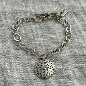 Lois Hill Bracelet Sterling Silver Handcarved Technique with engraving on back